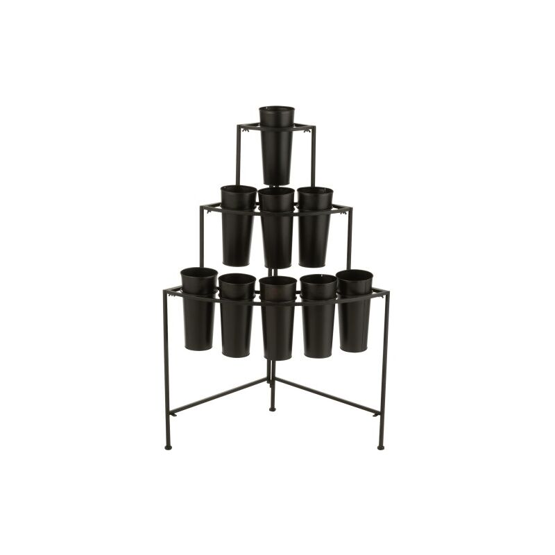 Présentoir fleuriste en métal noir 67x46x100 cm