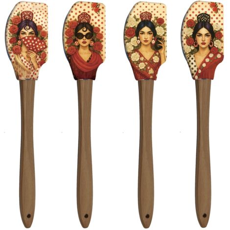 Présentoir pour spatules flamenco en MDF et silicone alimentaire au design artistique