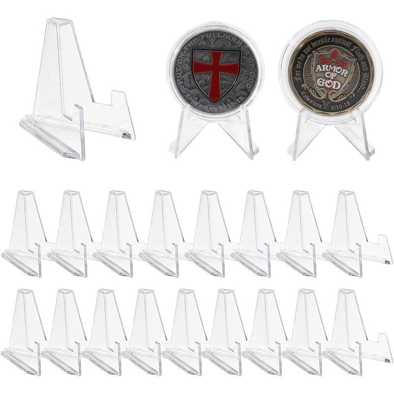 Présentoir transparent pour pièces de monnaie, mini chevalet en plastique, supports en acrylique pour afficher des pièces Air-Tite, cartes, montres