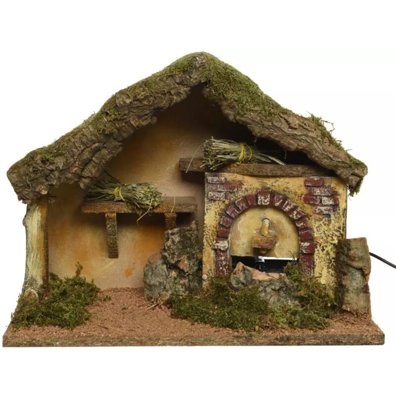 Presepe in legno marrone 37x17x27 cm