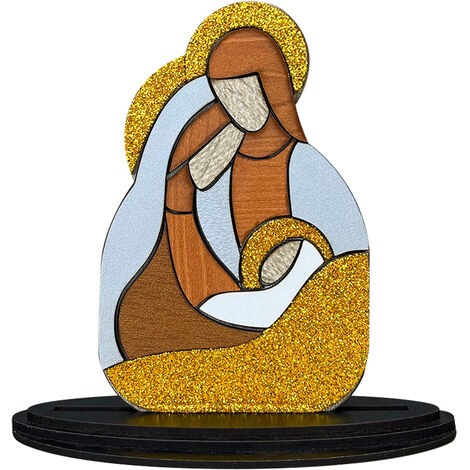 Presepe In Legno Statuina Sacra Famiglia Natività Decorate Dipinte A Mano Presepio Natalizio
