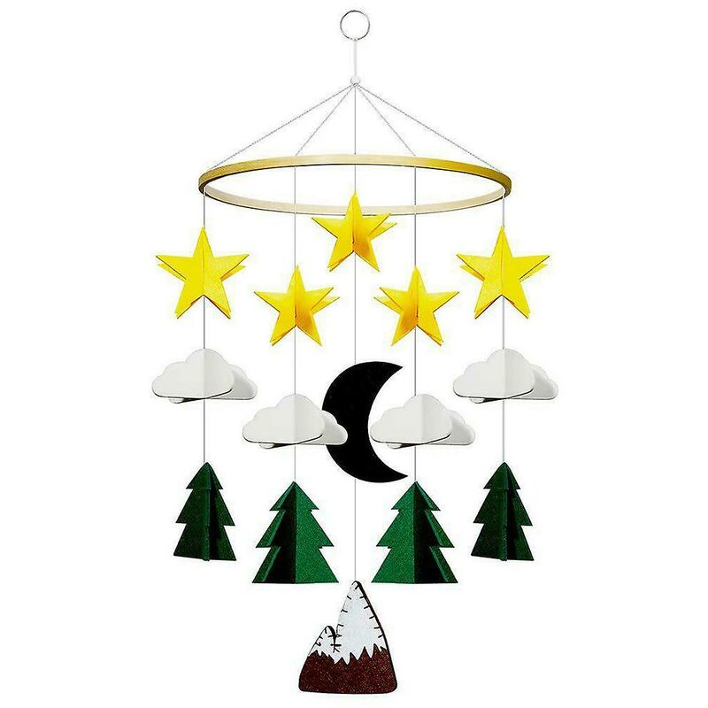 Image of Fortuneville - Presepe mobile presepe appeso giocattoli presepe fatto a mano decorazione cielo stellato nuvola campanelli eolici