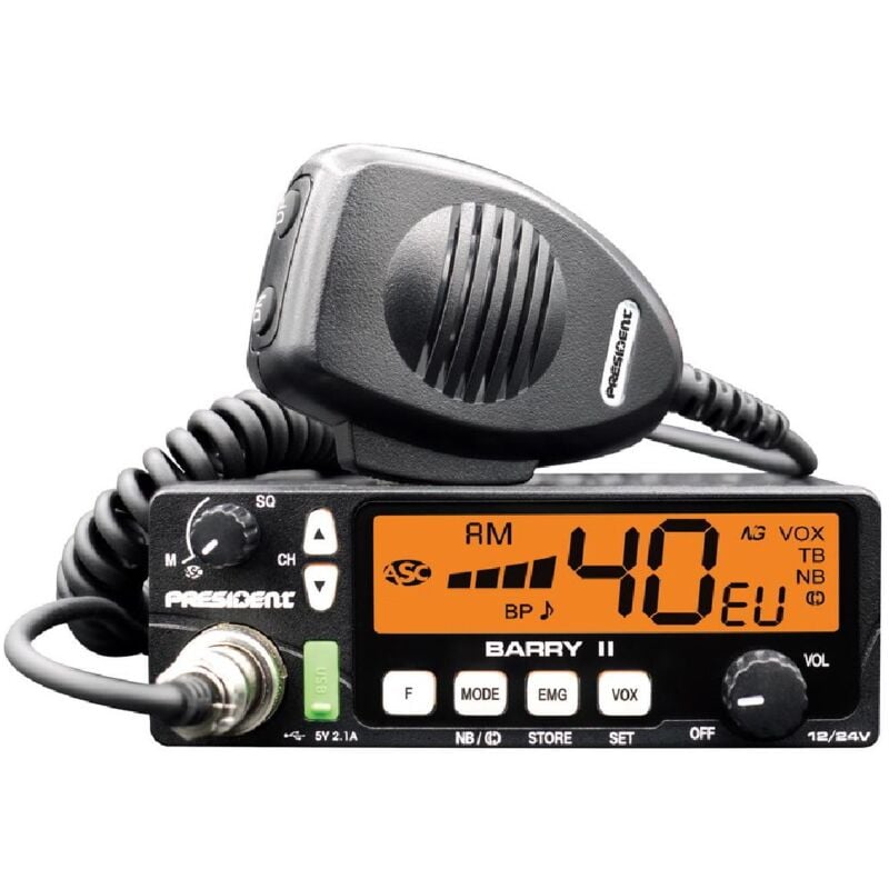 Radio cb Barry 2 asc am-fm 12V-24V - TXPR022 - President