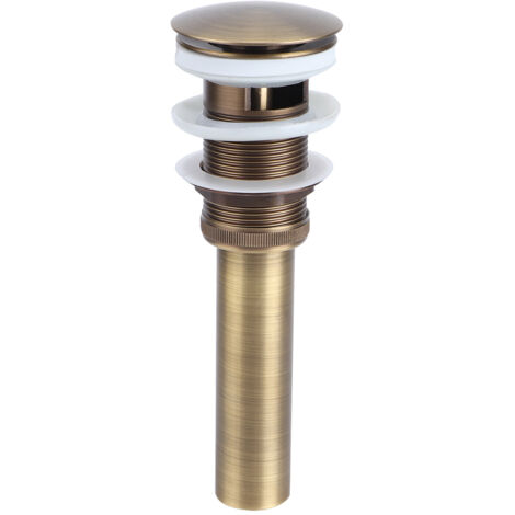 Press Type Elegant Style Brass Basin Popup Drain Stopper with Overflow Bathroom Accessory