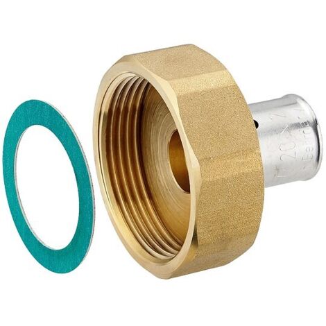 Press-Verschraubung mit Überwurfmutter 1 1/2'' IG - flachdichtend - für Alu-Verbundrohr 20 x 2,0 mm