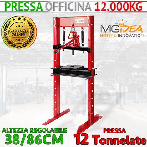 PRESSA BANCO PRESSATRICE IDRAULICA STRETTOIA OFFICINA 12T MORSA CUSCINETTO FORZA