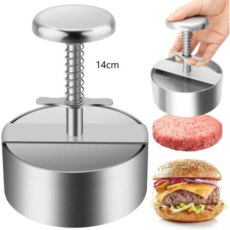 Pressa per hamburger, pressa per hamburger in acciaio inossidabile 304, pressa per hamburger di carne macinata regolabile, facile da usare, pressa per hamburger antiaderente per riunioni di famiglia,