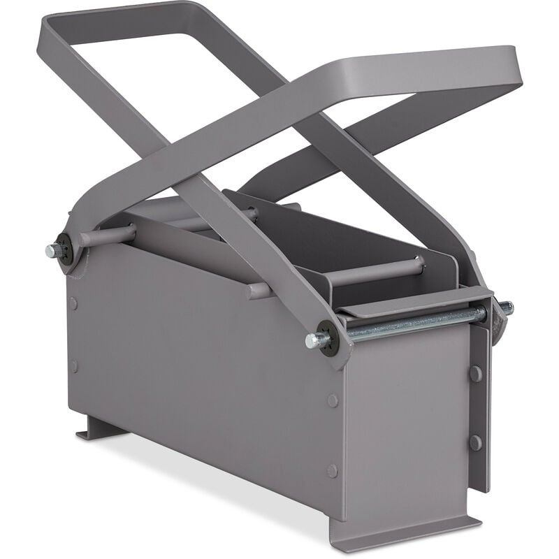 Relaxdays presse à briquettes de papier, presse-papier manuel, 2 leviers, HxLxP : env. 24x30x12,5 cm, acier, gris