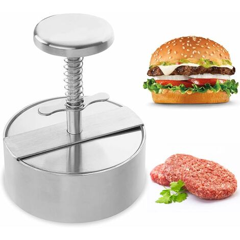 Presse à Burger, Ajustable Acier Inoxydable Antiadhésive Presse à Hamburger, Pour les fêtes, les dîners, les barbecues, Passe au lave-vaisselle