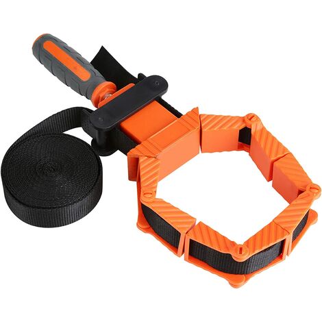 Presse à Cadre, 4m Sangle de Serrage en Plastique et Nylon Serre-Joint d'angle Outil d'Encadrement pour Objets Polygonaux Ternel
