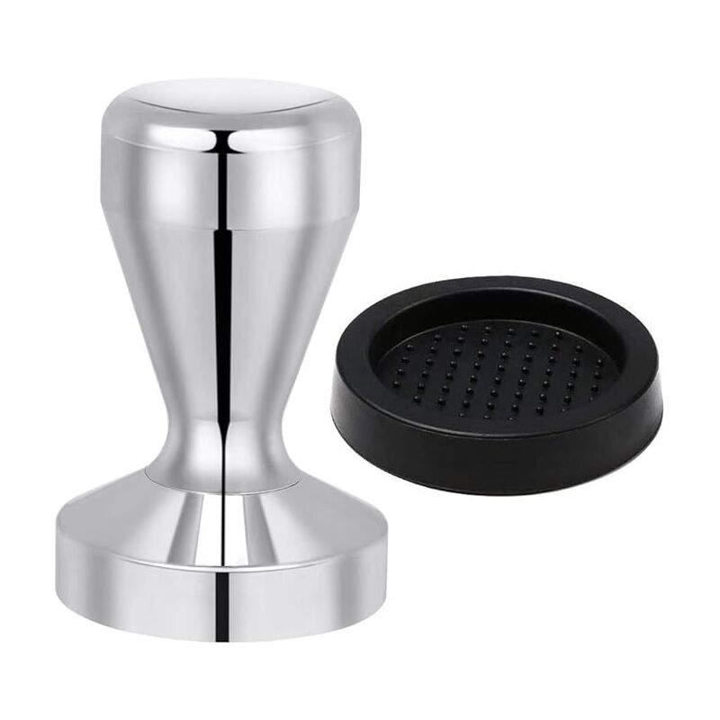 Linghhang - Presse à Café 51 mm en 430 Acier Inoxydable, Presseur Café, Espresso Café Sabotage Accessoires de Cuisine avec Coussin en Silicone