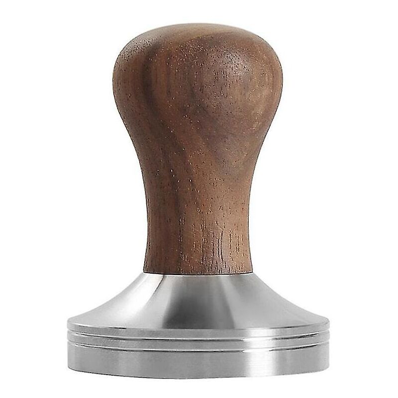 Presse à café élastique de 53 mm avec base en acier inoxydable 304 et poignée en bois massif