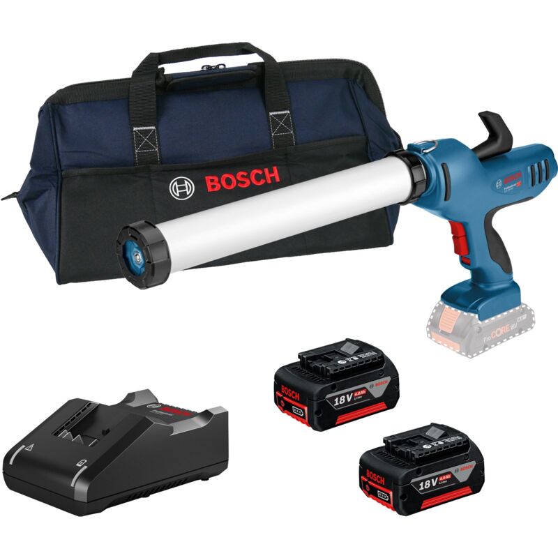 Bosch - Presse à cartouches sans fil gcg 18V-600 / 2x batterie 4,0 Ah + chargeur en poche