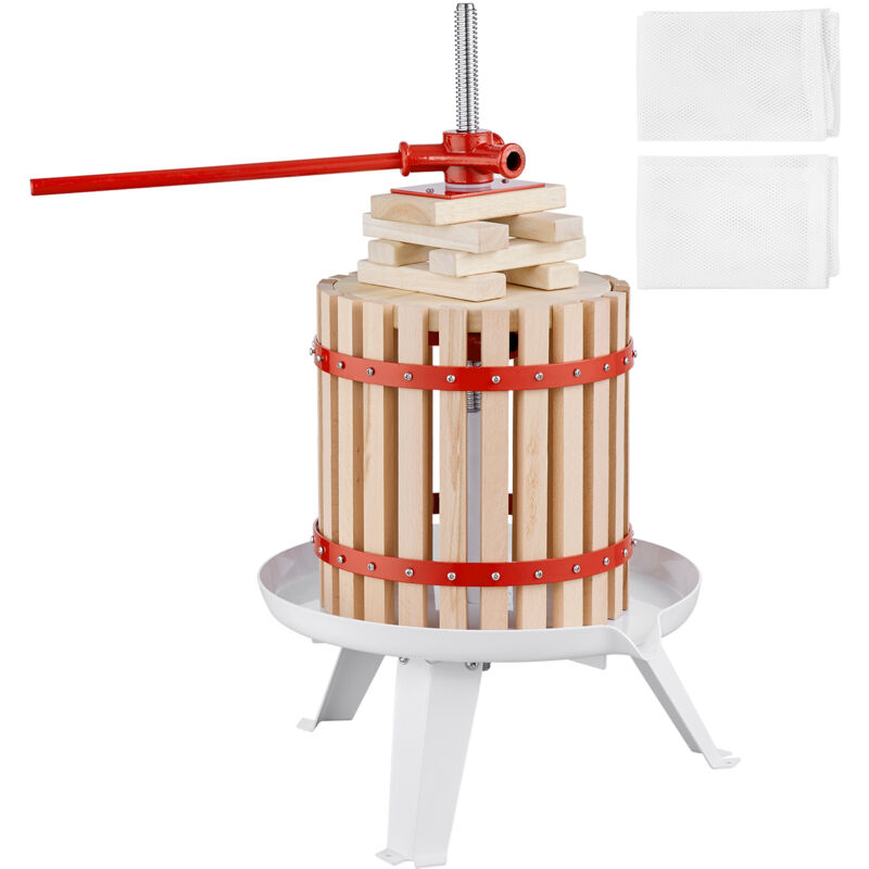 Presse à fruits et à vin Mophorn de 1,6 gal, panier en bois massif avec 6 blocs, presse-agrumes manuel pour cidre, pomme, raisin, légumes, miel,