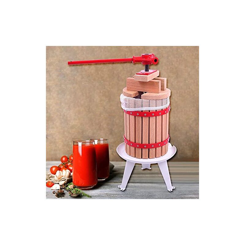 Presse-fruits 12L Presse-vin manuelle Presse-pommes Presse-fruits Presse-agrumes Presse-purée avec chiffon de presse (presse-fruits 12L) Naizy