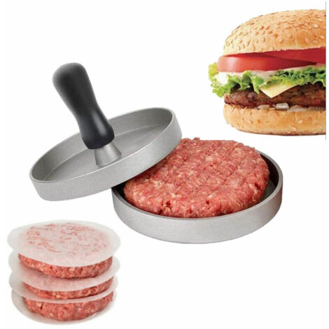 Presse à Hamburger - Presse à Steak Haché 12cm - Appareil à Burger pour Cuisine Viande Hachée - Fond Amovible - Grill Barbecue Poêle