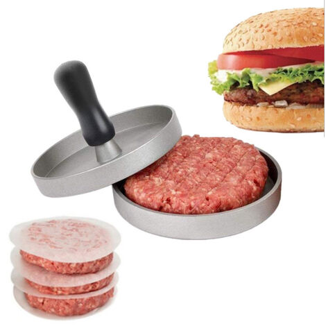 Presse à Hamburger - Presse à Steak Haché 12cm - Appareil à Burger pour Cuisine Viande Hachée - Fond Amovible - Grill Barbecue Poêle