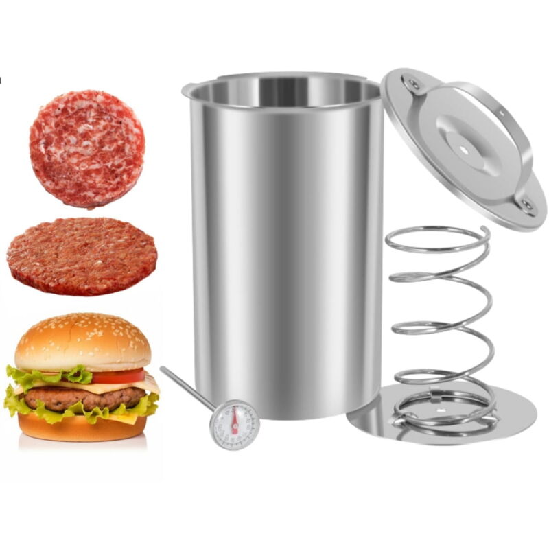 Feiyue - Presse à jambon, presse à viande en acier inoxydable pour charcuterie, moule à presse à viande avec thermomètre, autocuiseurs à bacon pour