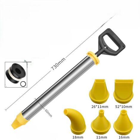 Presse à mortier 5 en 1 en acier inoxydable. Pulvérisateur de béton pour le remplissage des fissures. Pistolet à jointoyer.