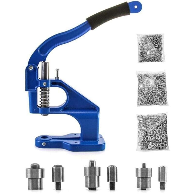Image of Presse à Oeillets avec 3 Matrices 1500 Rivets pour Cuir et Textile Machine à Poinçonner