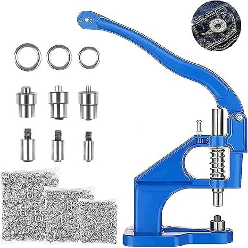 L&h-cfcahl - Presse à œillets Professionnelle Presse à œillets Presse à Rivets Presse à Bouton-Pression avec 1500 œillets (diamètre intérieur 6 mm,