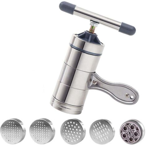 Presse à pâtes manuelle en acier inoxydable pour la maison, durable et facile à nettoyer.
