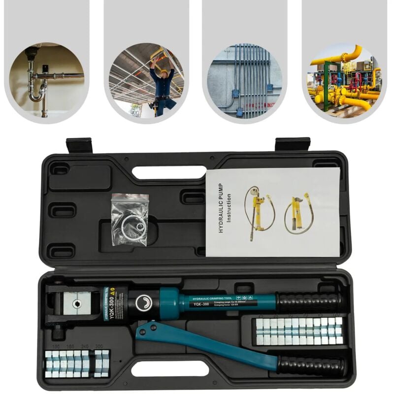 Gojoy - Presse à sertir hydraulique professionnelle, pince à sertir, pour cosses de câbles, 16 tonnes