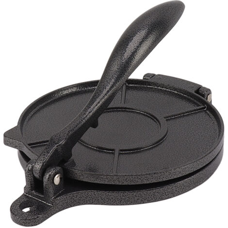 Presse à Tortilla en Alliage d'Aluminium 16cm - Appareil Manuel pour Galettes, Pizzas et Pains Plats Noir