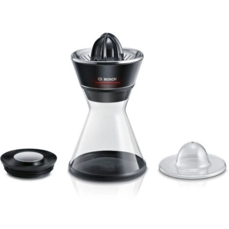 Presse Agrume Electrique Presse-agrumes - BOSCH - MCP72GPB VitaStyle Citro - Noir / inox brossé - 40 W - LED - récipient verre 1 L - cône universel