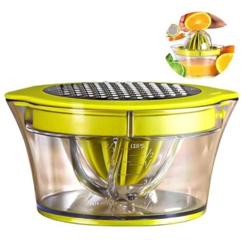 Presse agrume manuel - Multifonction - Vert - Avec éplucheur et tasse de stockage - 14.9x13x8.2CM
