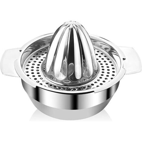 Presse Agrumes 300ml, Presse Agrumes Manuel Inox 201 Lavable Lave-Vaisselle, Presse Citron Rotation Presse Facile à Nettoyer pour Presser Citrons, Oranges, Verts ou Citrons Verts