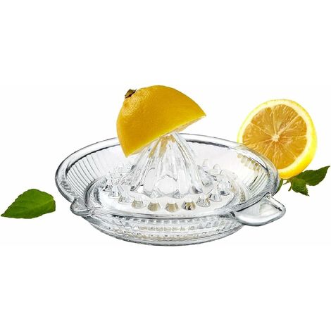 Presse-agrumes en cristal,Guazhuni presse-agrumes, alésoir manuel avec poignée et bec verseur, pour jus de fruits frais, citron orange, verre transparent lourd, petit, portable