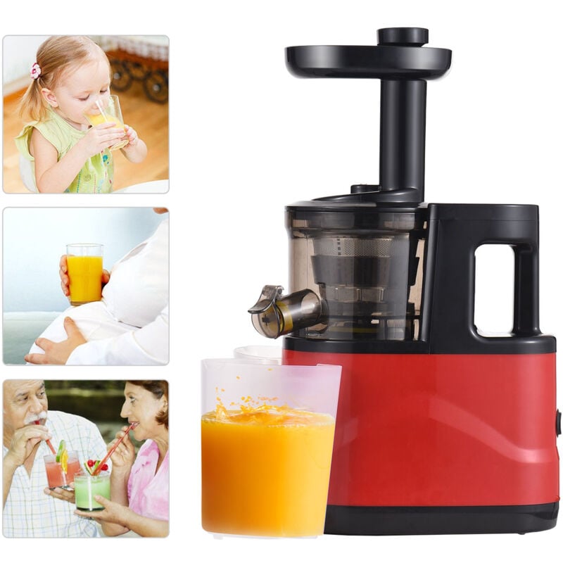 Lepmerk - Presse-agrumes, extracteur de jus à mastication lente, presse-agrumes à froid avec deux modes de vitesse, brosse facile à nettoyer, moteur