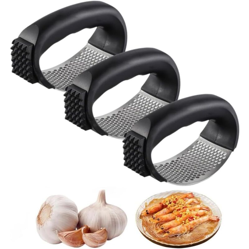 Presse-ail en acier inoxydable, presse-ail de nouveau style, ustensiles de cuisine ménagers manuel portable, pour écraser l'ail gadgets de cuisine (3