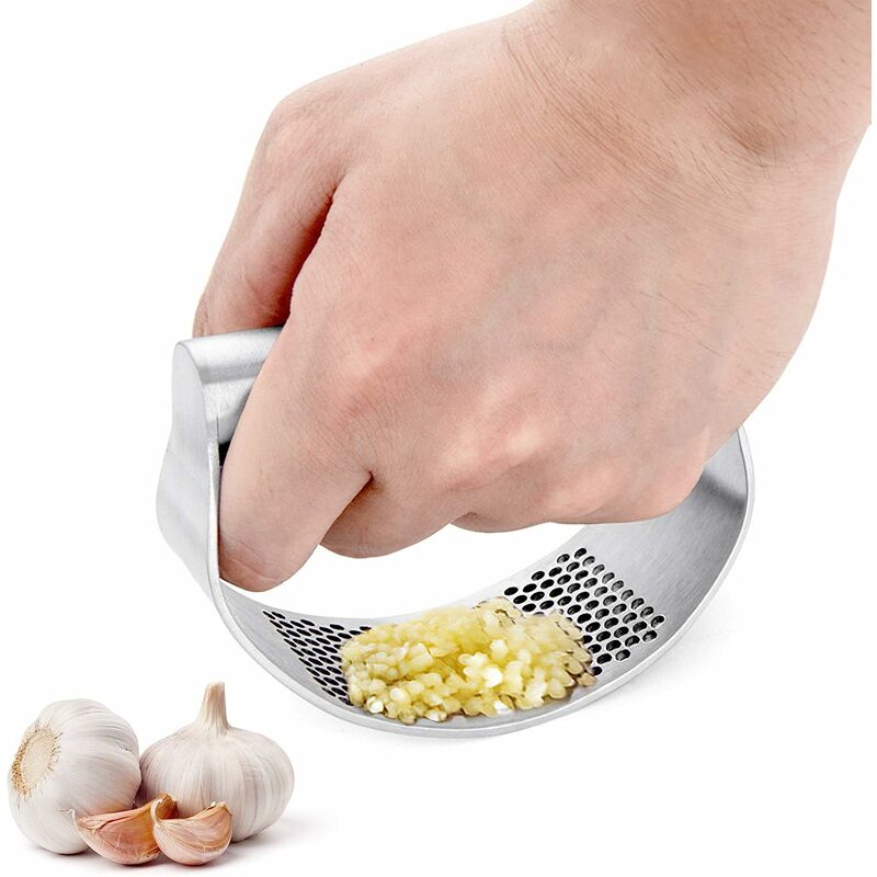 Presse Ail, Gingembre Oignon Broyeur Ail Éplucheur de Cuisine, Presse-ail Manuel Anti-Rouille, Écrase Ail et Gingembre, Durable et Facile à Nettoyer