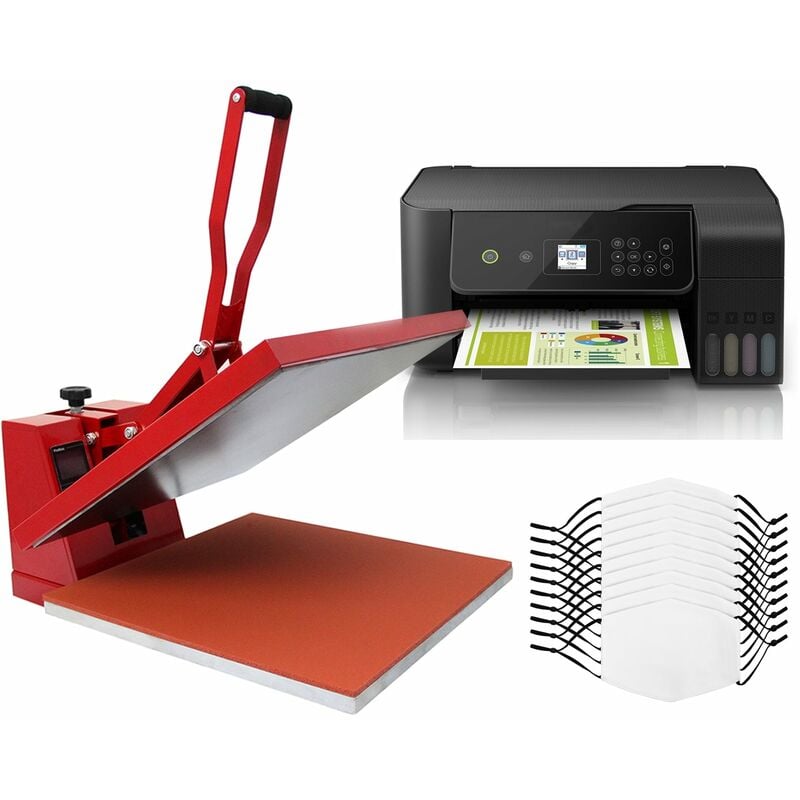 Presse à Chaud 38cm, Imprimante Eco Tank, Accessoires de Sublimation Filtre à 5 Couche Adulte Design Personnaliser Impression