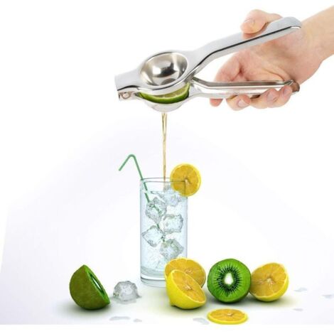 Presse-citron Presse-citron en acier inoxydable argenté Presse-agrumes pour oranges, citrons et autres fruits pelés