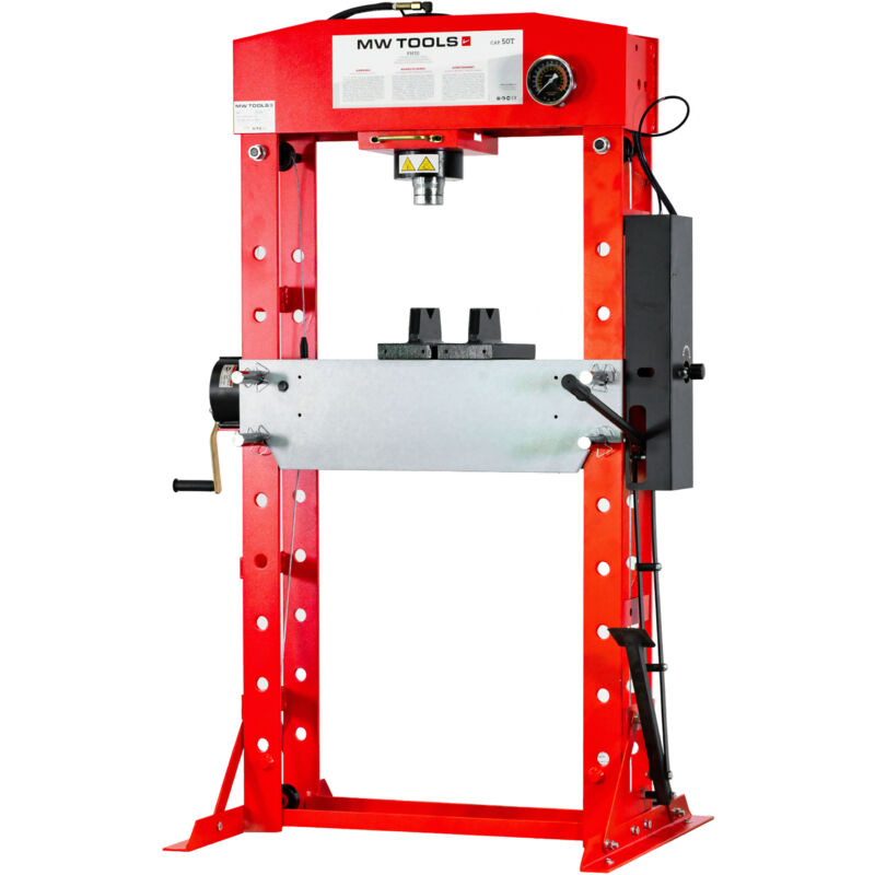 Mw Tools - Presse d'atelier hydraulique 50 t à commande manuelle et au pied PH50