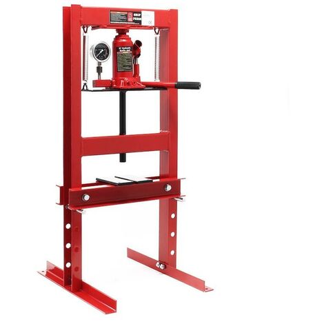 Presse d'atelier hydraulique de 6 tonnes + manomètre Rouge