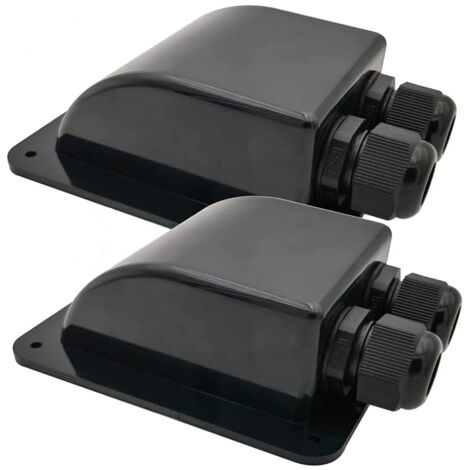 Presse-étoupe d'entrée de Câble Solaire étanche, Double Presse-étoupe d'entrée Câble pour Tous Les Types Câbles 6mm² à 12mm² pour Panneaux Solaires sur Remorque, Bateau (Noir, Lot de 2)