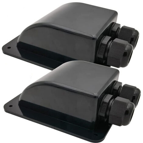 Presse-étoupe d'entrée de Câble Solaire étanche, Double Presse-étoupe d'entrée Câble pour Tous Les Types Câbles 6mm² à 12mm² pour Panneaux Solaires sur Remorque, Bateau (Noir, Lot de 2)