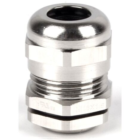 Presse-étoupe M16 x 1.5 en Laiton nickelé pour câble de 4mm à 8mm, avec contre-écrous, IP68 ( Prix pour 1 )