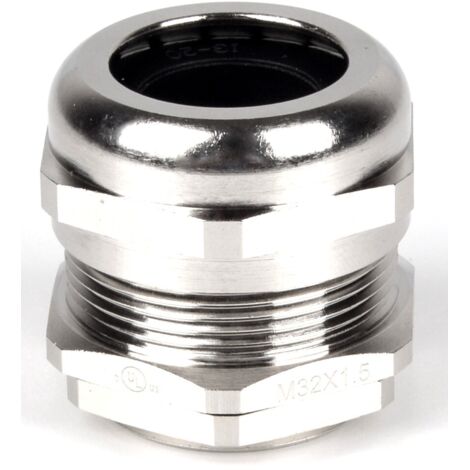 Presse-étoupe M32 x 1.5 en Laiton nickelé pour câble de 13mm à 20mm, avec contre-écrous, IP68 ( Prix pour 1 )
