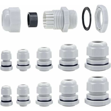 Presse-étoupes M10-M25 10mm-25mm rembourrage presse-étoupes à empiler avec écrou de blocage et rondelle (M10-M25 40pcs)