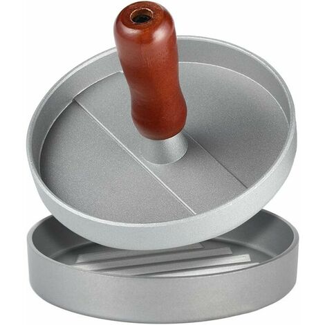 Presse Hamburger Antiadhésive, Moule de Pâté en Aluminium pour Barbecue Pique-nique Housemade Hamburger Bacon Saucisse - Argent