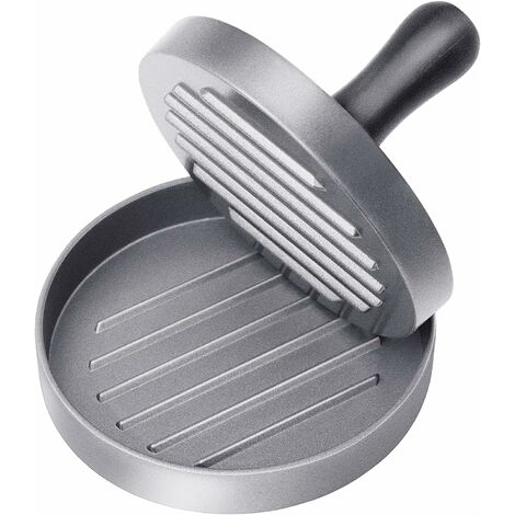 Presse-hamburger en acier inoxydable de qualité alimentaire avec poignée en ABS, presse-hamburger antiadhésif, 11,5 cm, 100 x feuilles de papier à hamburgers incluses