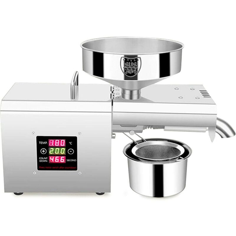 1500W Presse-huile automatique en acier inoxydable 220 v automatique moulin à huile, Presse à huile pour commercial et domestique (Seuls les noyaux