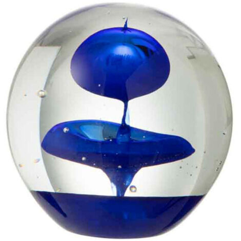 Presse-Papier Déco "Bulle en Verre" 10cm Bleu