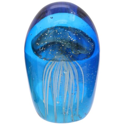 Presse-papier décoratif Medusa en verre bleu – Accessoire de bureau élégant et moderne pour bureau et étude