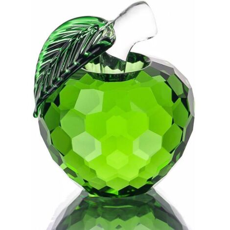 Presse-papier en cristal, pomme verte, 40 mm, figurine de collection en verre, décoration de mariage, maison